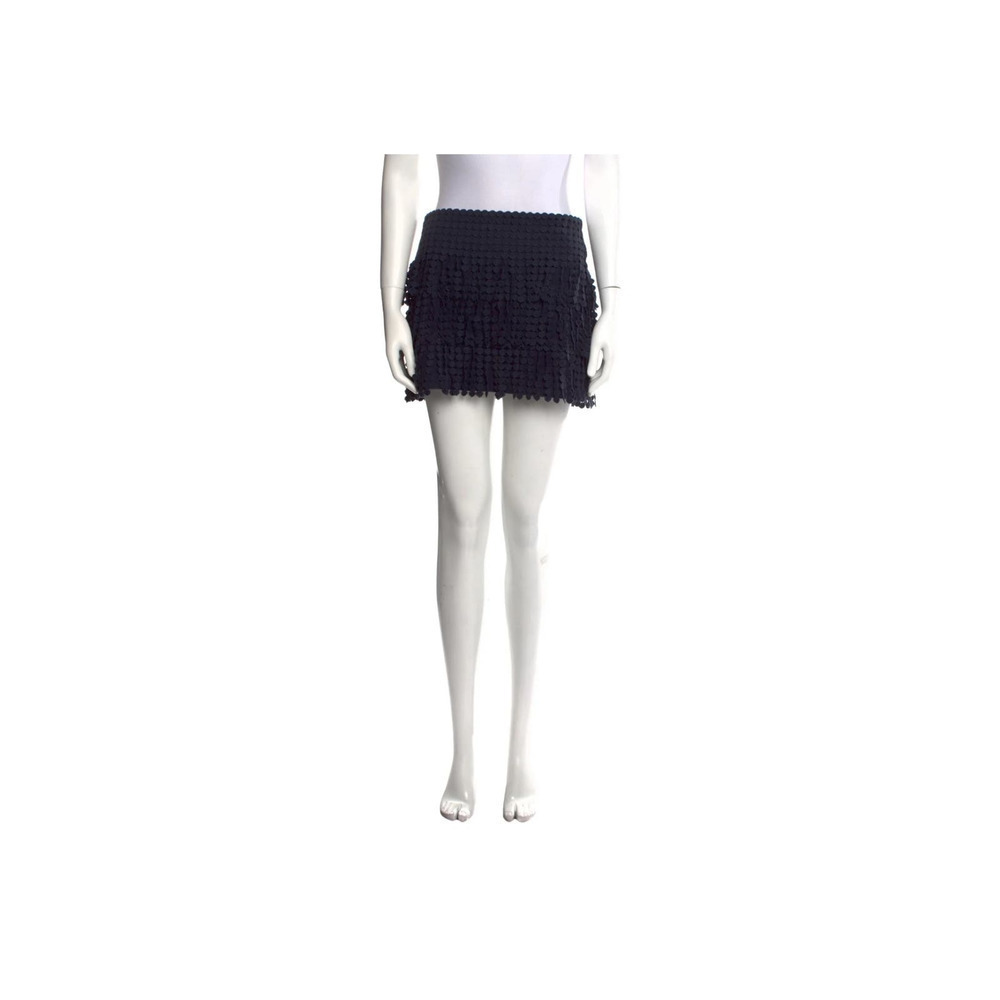 Goen J Embroidered Accent Mini Skirt Size Medium Blue
